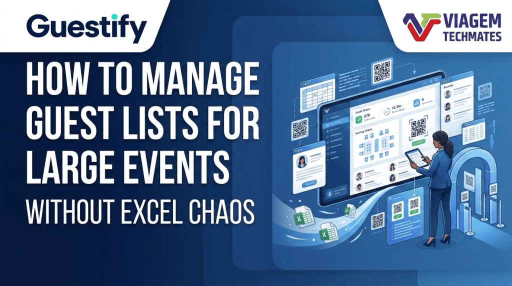Event planner managing guest lists, QR invitations, and check-in for large events